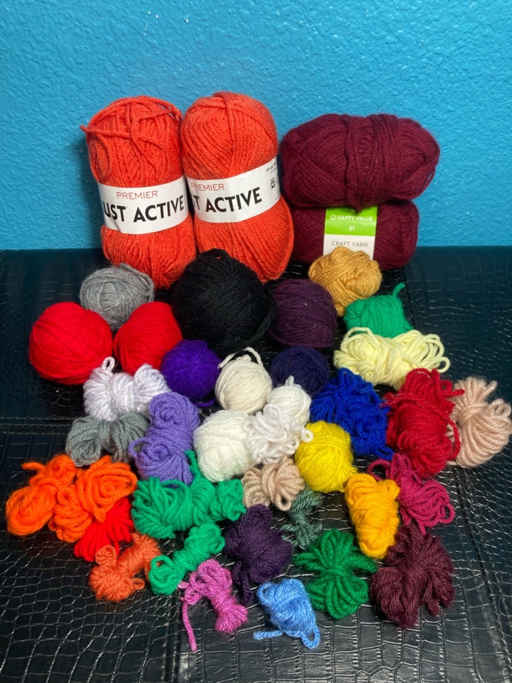 403 g / 14 oz TOTAL incl 2 NWT Premier Yarn AND Multicolor Remnants